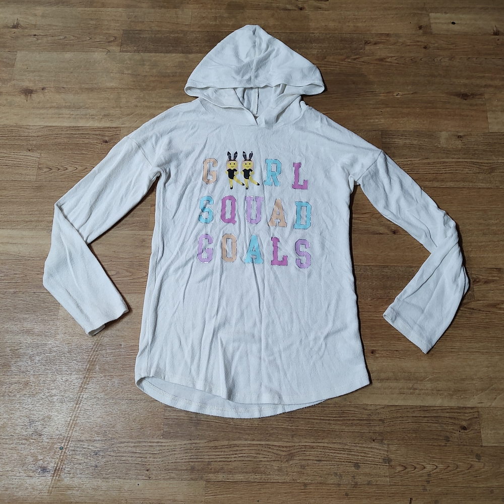 Kids White Hoodie with Colorful Lettering